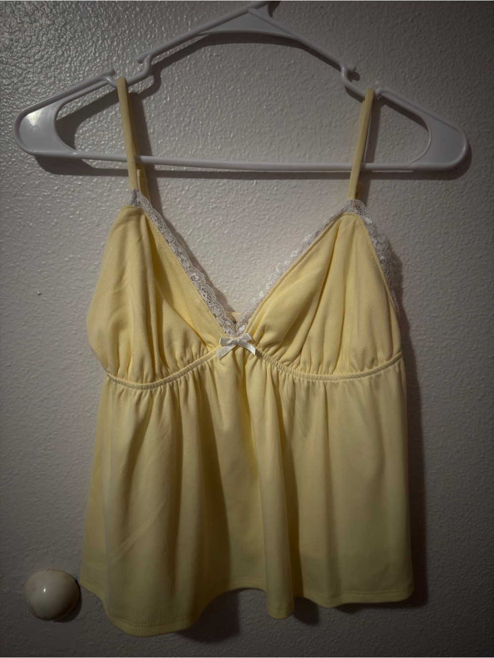 Yellow Lace-Trim Cami Top